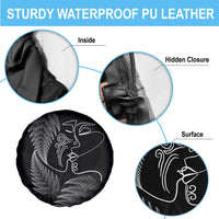 New Zealand Valentine's Day Spare Tire Cover Silver Fern and Line Art Love Couple LT03 - Polynesian Pride