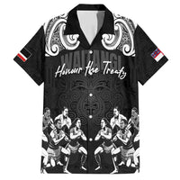 Aotearoa Waitangi Day - Toitu Te Tiriti Family Matching Long Sleeve Bodycon Dress and Hawaiian Shirt New Zealand Honour the Treaty LT03 Dad's Shirt - Short Sleeve Black - Polynesian Pride