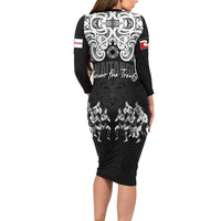 Aotearoa Waitangi Day - Toitu Te Tiriti Family Matching Long Sleeve Bodycon Dress and Hawaiian Shirt New Zealand Honour the Treaty LT03 - Polynesian Pride