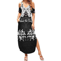Aotearoa Waitangi Day - Toitu Te Tiriti Summer Maxi Dress New Zealand Honour the Treaty LT03 Women Black - Polynesian Pride