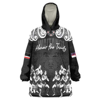 Aotearoa Waitangi Day - Toitu Te Tiriti Wearable Blanket Hoodie New Zealand Honour the Treaty LT03 One Size Black - Polynesian Pride