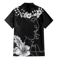 Hawaii Valentine Day Family Matching Mermaid Dress and Hawaiian Shirt Polynesian Line Art Love Couple Hibiscus Tribal Pattern LT03 - Polynesian Pride