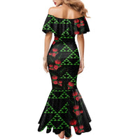 Hawaiian Green Kakau Art Tattoo-Ohia Lehua and Taro Leaves Family Matching Mermaid Dress and Hawaiian Shirt LT03 - Polynesian Pride