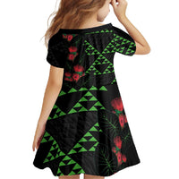 Hawaiian Green Kakau Art Tattoo-Ohia Lehua and Taro Leaves Family Matching Summer Maxi Dress and Hawaiian Shirt LT03 - Polynesian Pride