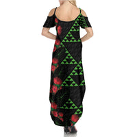 Hawaiian Green Kakau Art Tattoo-Ohia Lehua and Taro Leaves Family Matching Summer Maxi Dress and Hawaiian Shirt LT03 - Polynesian Pride