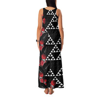 Hawaiian White Kakau Art Tattoo-Ohia Lehua and Taro Leaves Family Matching Tank Maxi Dress and Hawaiian Shirt LT03 - Polynesian Pride