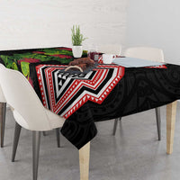 Aotearoa Tukutuku Motif Tablecloth Pohutukawa and Fern Leaves LT03 - Polynesian Pride