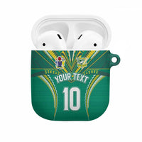 Custom Cook Islands Rugby AirPods Case Tatau Art Sport Style Green Color