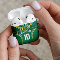 Custom Cook Islands Rugby AirPods Case Tatau Art Sport Style Green Color