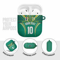 Custom Cook Islands Rugby AirPods Case Tatau Art Sport Style Green Color