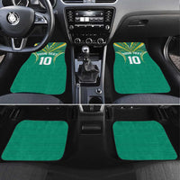Custom Cook Islands Rugby Car Mats Tatau Art Sport Style Green Color