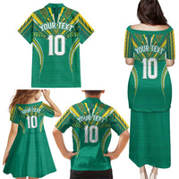 Custom Cook Islands Rugby Family Matching Puletasi and Hawaiian Shirt Tatau Art Sport Style Green Color LT03 - Polynesian Pride