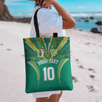 Custom Cook Islands Rugby Tote Bag Tatau Art Sport Style Green Color