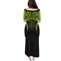 Custom Cook Islands Rugby Family Matching Puletasi and Hawaiian Shirt Tatau Art Sport Style Black Color LT03 - Polynesian Pride