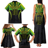 Custom Cook Islands Rugby Family Matching Tank Maxi Dress and Hawaiian Shirt Tatau Art Sport Style Black Color LT03 - Polynesian Pride