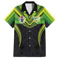 Custom Cook Islands Rugby Hawaiian Shirt Tatau Art Sport Style Black Color
