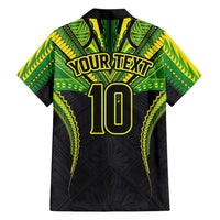 Custom Cook Islands Rugby Hawaiian Shirt Tatau Art Sport Style Black Color