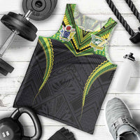 Custom Cook Islands Rugby Men Tank Top Tatau Art Sport Style Black Color