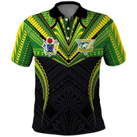 Custom Cook Islands Rugby Polo Shirt Tatau Art Sport Style Black Color