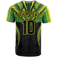 Custom Cook Islands Rugby T Shirt Tatau Art Sport Style Black Color