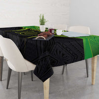 Custom Cook Islands Rugby Tablecloth Tatau Art Sport Style Black Color LT03 - Polynesian Pride