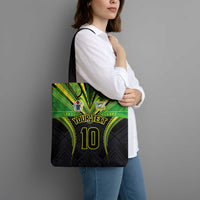 Custom Cook Islands Rugby Tote Bag Tatau Art Sport Style Black Color