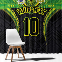Custom Cook Islands Rugby Window Curtain Tatau Art Sport Style Black Color