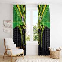 Custom Cook Islands Rugby Window Curtain Tatau Art Sport Style Black Color