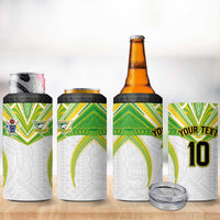 Custom Cook Islands Rugby 4 in 1 Can Cooler Tumbler Tatau Art Sport Style White Color LT03 - Polynesian Pride