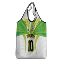 Custom Cook Islands Rugby Grocery Bag Tatau Art Sport Style White Color