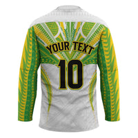 Custom Cook Islands Rugby Hockey Jersey Tatau Art Sport Style White Color