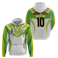Custom Cook Islands Rugby Hoodie Tatau Art Sport Style White Color