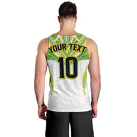 Custom Cook Islands Rugby Men Tank Top Tatau Art Sport Style White Color