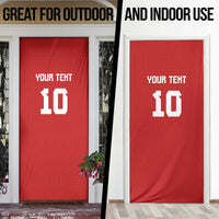 Custom Tonga Rugby Door Cover Ngatu Motifs and Pacific Patterns
