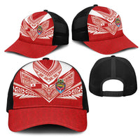 Tonga Rugby Mesh Trucker Cap Ngatu Motifs and Pacific Patterns