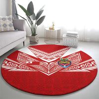 Tonga Rugby Round Carpet Ngatu Motifs and Pacific Patterns