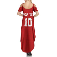Custom Tonga Rugby Summer Maxi Dress Ngatu Motifs and Pacific Patterns