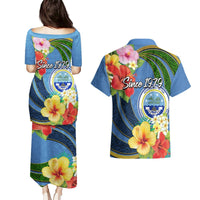 Micronesia Constitution Day Couples Matching Puletasi and Hawaiian Shirt Hibiscus and Tapa Tribal Pattern LT03 - Polynesian Pride
