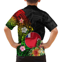 Wallis and Futuna Victory Day Hawaiian Shirt Tribal Polynesian Tattoo and Hibiscus Flower LT03 - Polynesian Pride