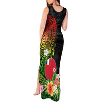 Wallis and Futuna Victory Day Tank Maxi Dress Tribal Polynesian Tattoo and Hibiscus Flower LT03 - Polynesian Pride