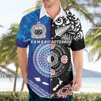 Samoa and Aotearoa Together Hawaiian Shirt Tatau Art Tattoos-Taniko and Maori with Fern
