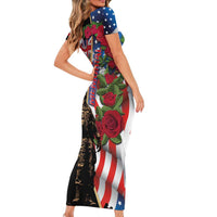 Hawaii and United States Memorial Day Family Matching Short Sleeve Bodycon Dress and Hawaiian Shirt Honor and Remember The Fallen LT03 - Polynesian Pride