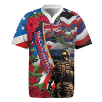 Hawaii and United States Memorial Day Rugby Jersey Honor and Remember The Fallen LT03 Blue - Polynesian Pride
