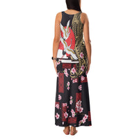 Japanese Culture and Hawaiian Tribal Family Matching Tank Maxi Dress and Hawaiian Shirt Sakura Blossom Tapa Pattern LT03 - Polynesian Pride