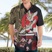 Japanese Culture and Hawaiian Tribal Hawaiian Shirt Sakura Blossom Tapa Pattern LT03 - Polynesian Pride