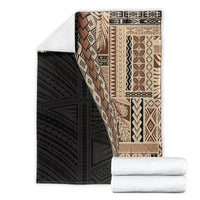 Samoa Siapo Motif Half Style Blanket Brown Version