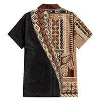 Samoa Siapo Motif Half Style Hawaiian Shirt Brown Version LT03 - Polynesian Pride