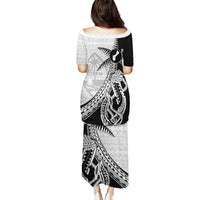 Guam Fish Hook and Palm Tree Puletasi Polynesian Pattern Half Style LT03 - Polynesian Pride
