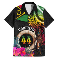 Personalised Vanuatu 44th Anniversary Family Matching Mermaid Dress and Hawaiian Shirt Boars Tusk and Melanesian Warrior Indipendens Dei