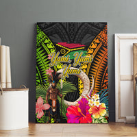 Vanuatu Independence Day Canvas Wall Art Boars Tusk and Melanesian Warrior Indipendens Dei